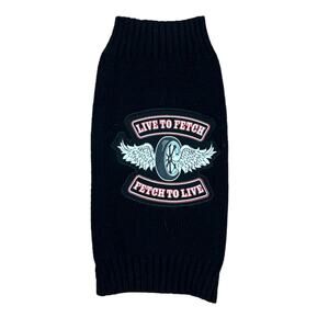 Dog Biker Sweater Size Small Perfectly Pet Black